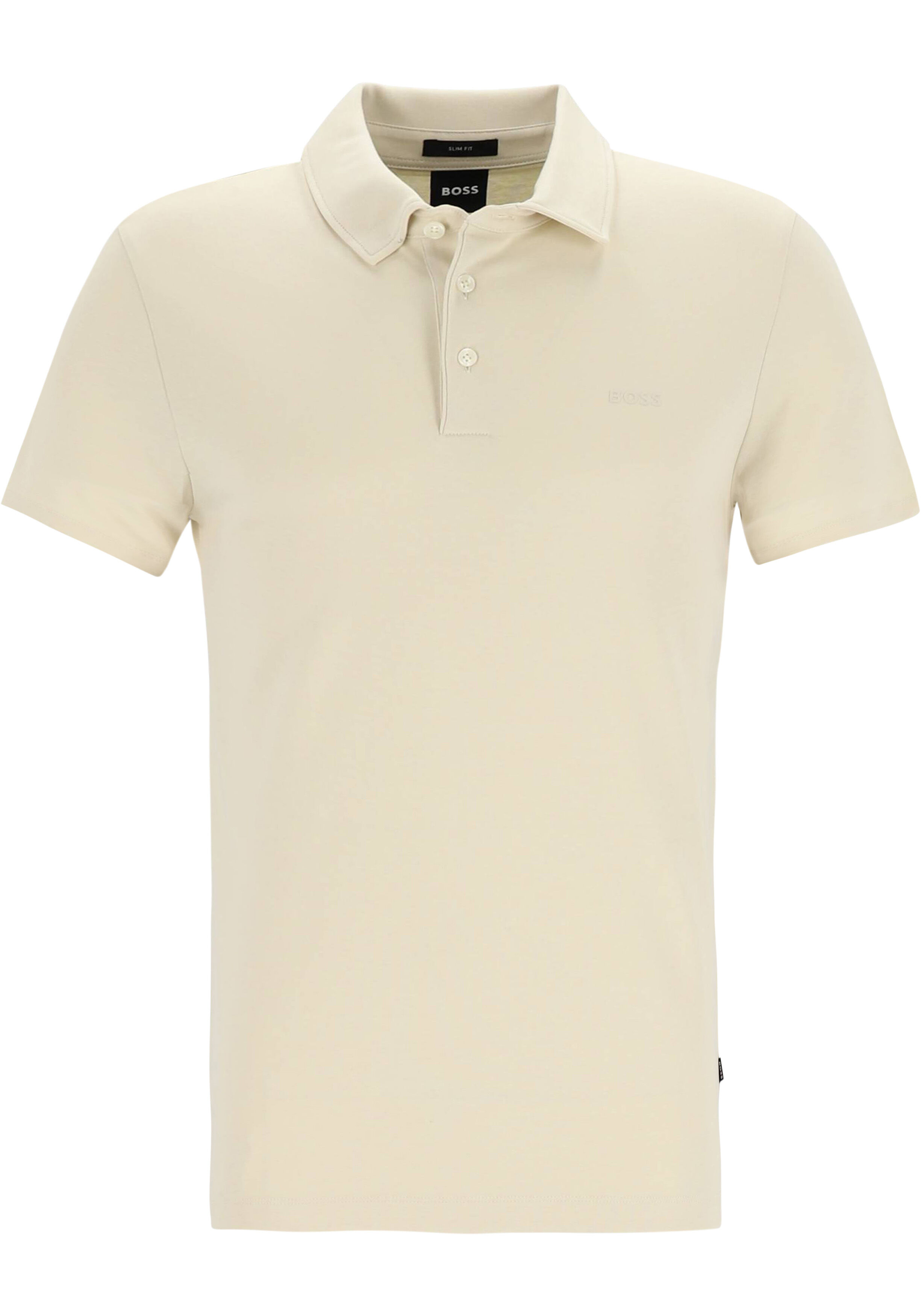 BOSS Palosh slim fit heren polo, pique, offwhite
